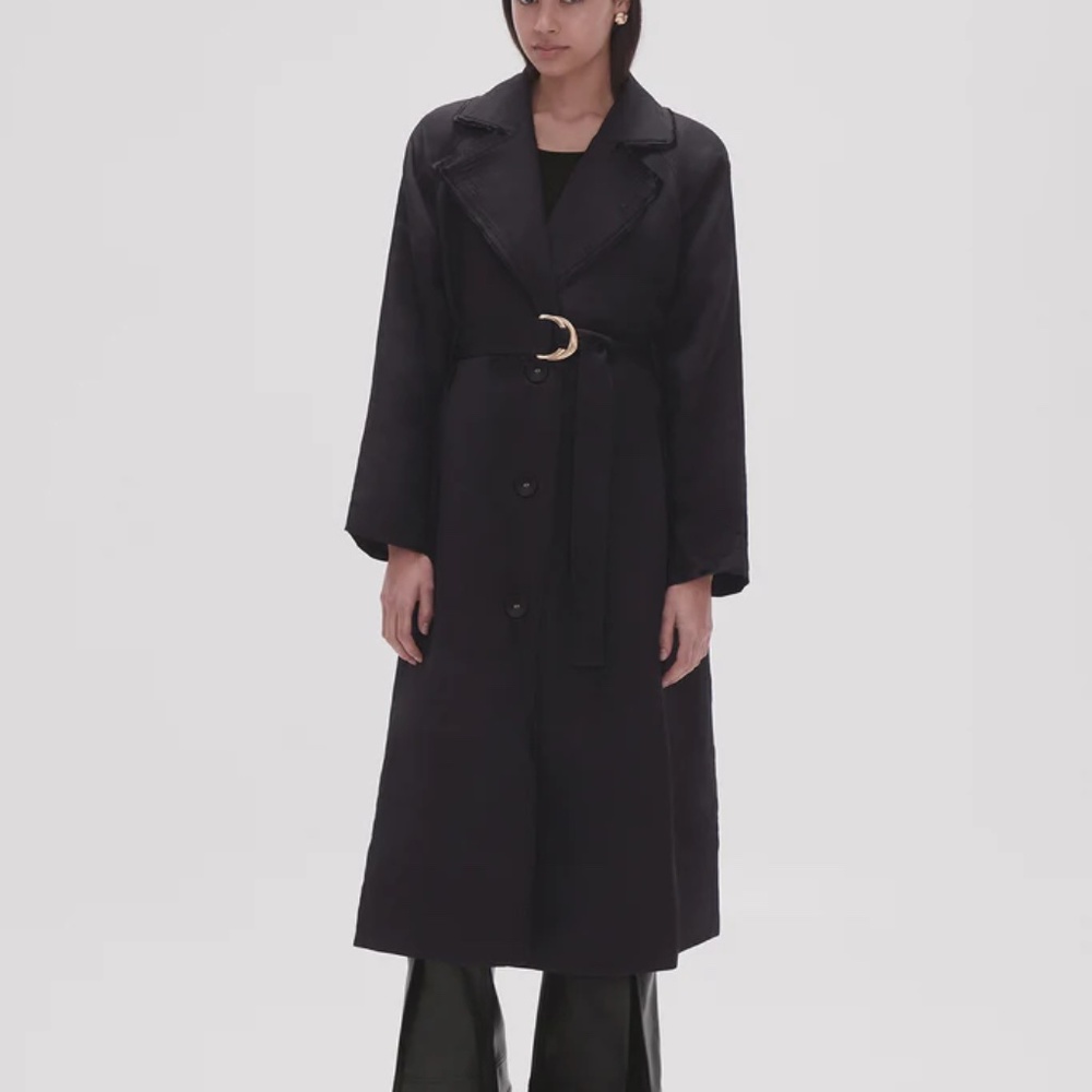 Aje Serene Belted Trench in Black